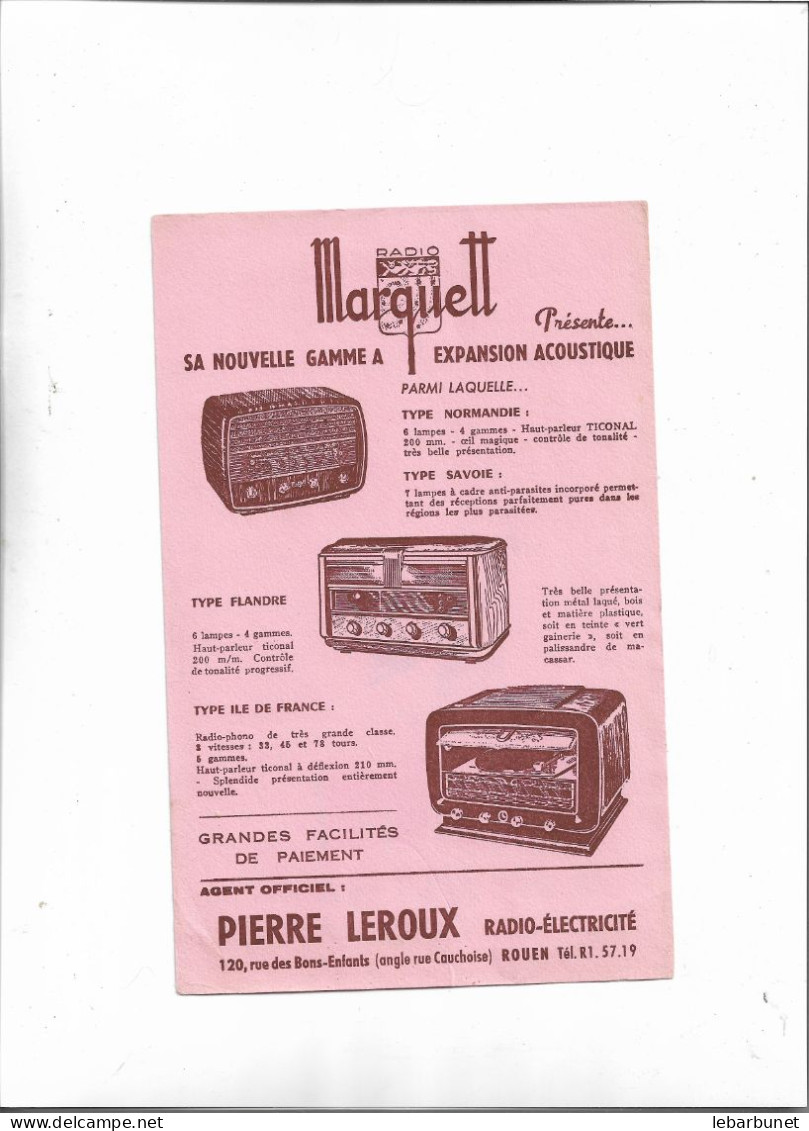 Buvard Ancien Radio électricité Marquett La Nouvelle Gamme à Expansion Acoustique - Electricité & Gaz