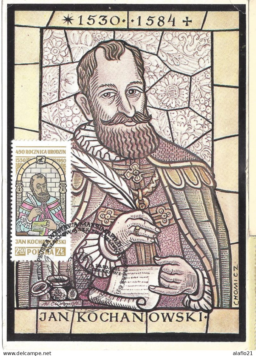 POLOGNE - CARTE MAXIMUM - Yvert N° 2529 - ANNIVERSAIRE De La NAISSANCE De Jan KOCHANNOWSKI - Maximum Cards