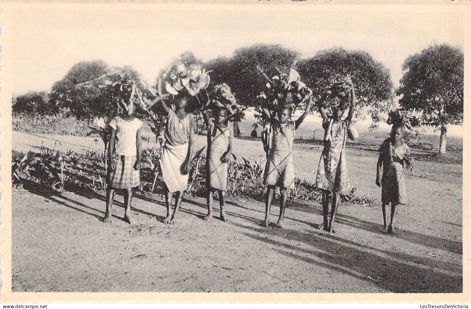 CONGO - MANGEMBO - Missions Des Filles De Marie De Pesches - Transport De Bananes - Carte Postale Animée - Otros & Sin Clasificación