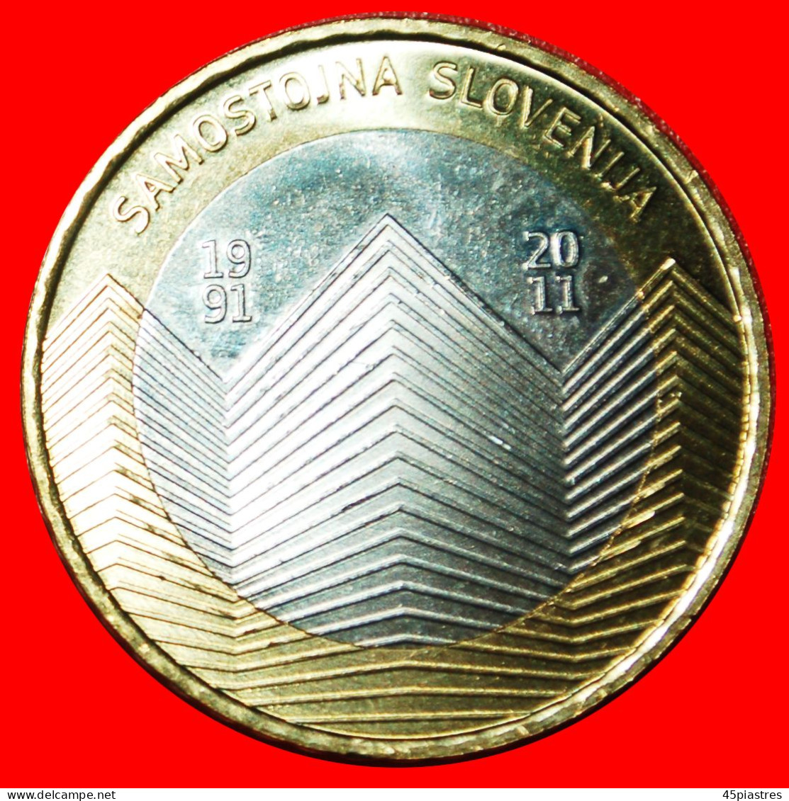 * SEPARATION FROM YUGOSLAVIA 1991: SLOVENIA  3 EURO 2011 UNC ~ UNCOMMON! BI-METALLIC!· LOW START! · NO RESERVE!!! - Eslovenia