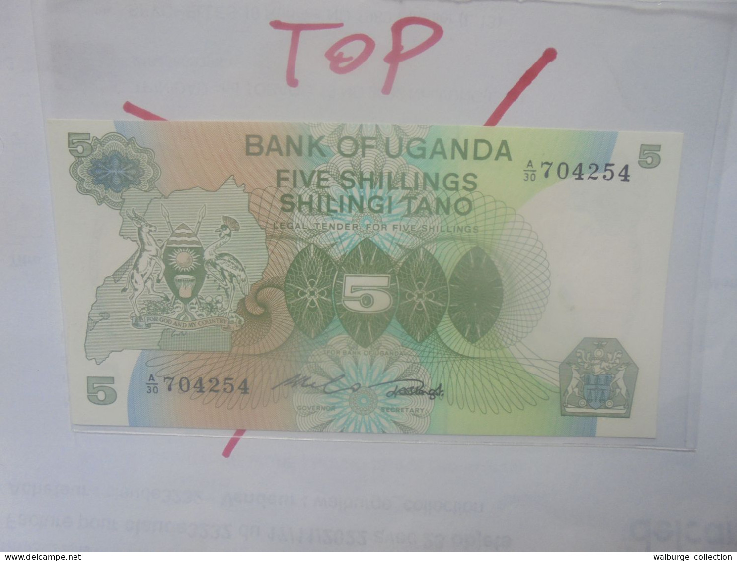 OUGANDA 5 SHILLINGS 1982 Neuf/UNC (B.29) - Uganda