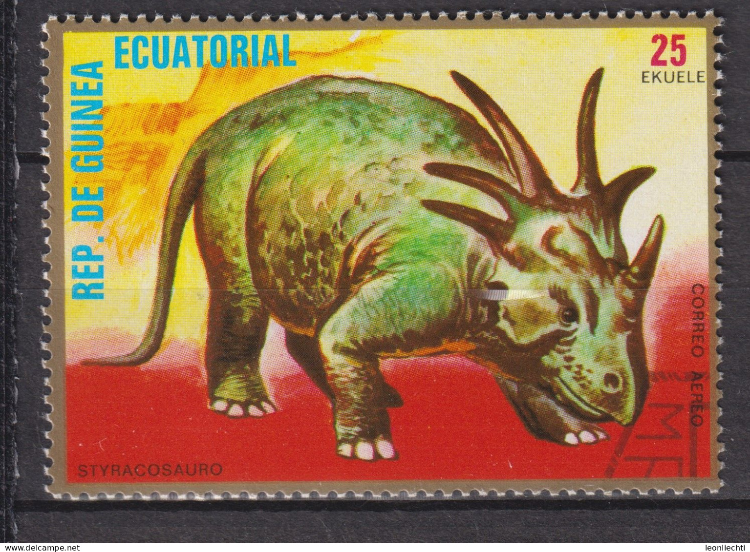 1978 Äquatorial-Guinea, Mi:GQ 1357, Yt:GQ PA113-A, Styracosaurus,  Prehistoric Animals (I) - Guinée Equatoriale