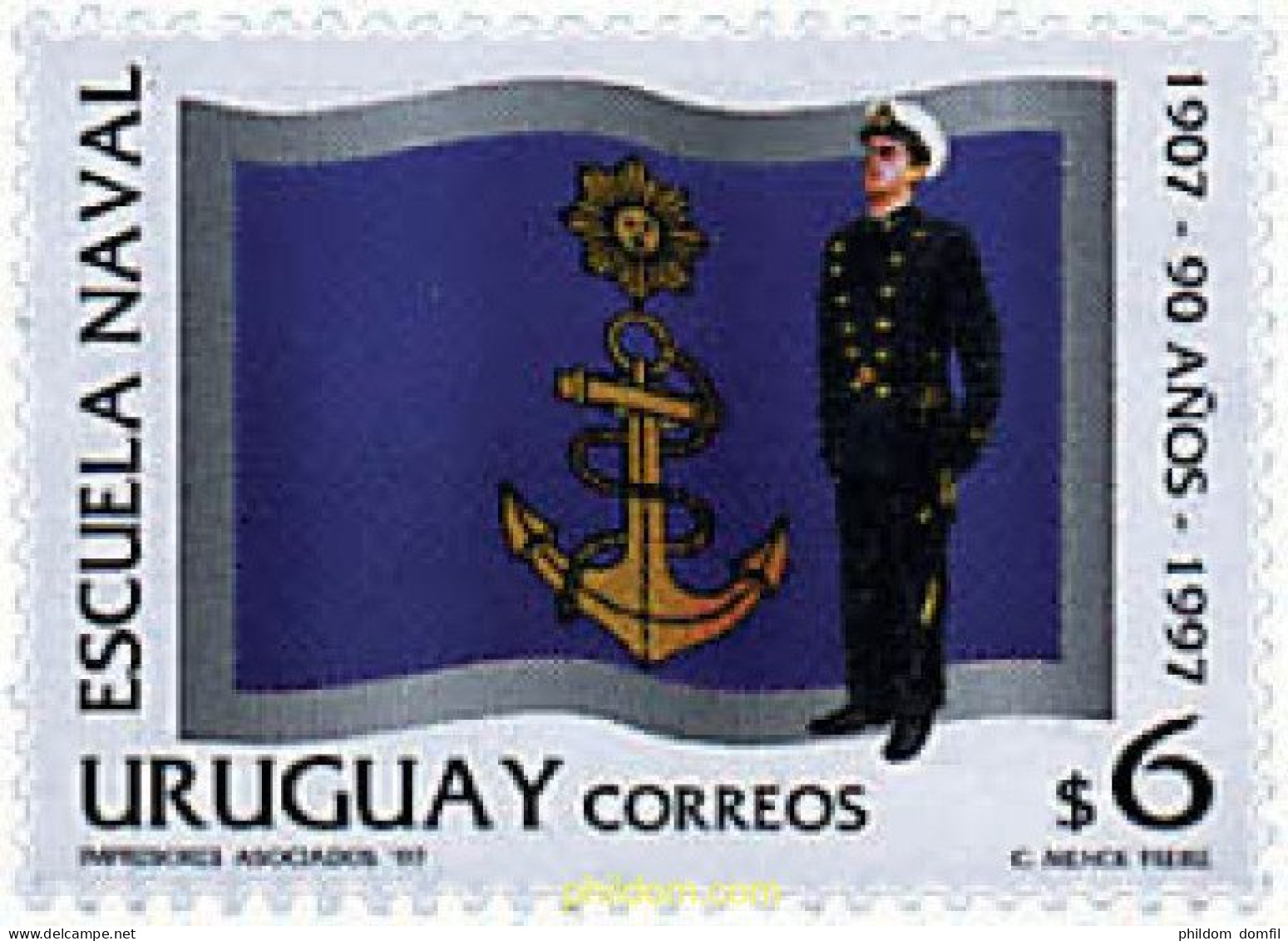 50164 MNH URUGUAY 1997 90 ANIVERSARIO DE LA ESCUELA NAVAL - Autres & Non Classés