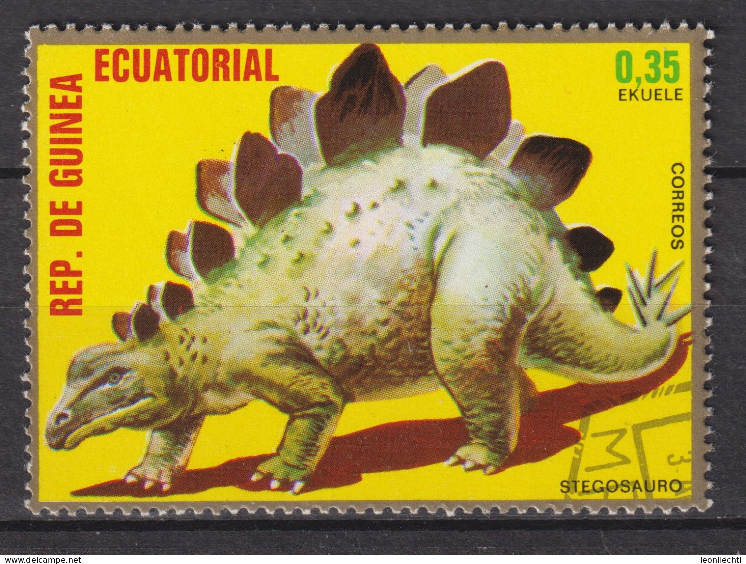 1978 Äquatorial-Guinea, Mi:GQ 1353, Yt:GQ 122-B, Stegosaurus,  Prehistoric Animals (I) - Guinée Equatoriale