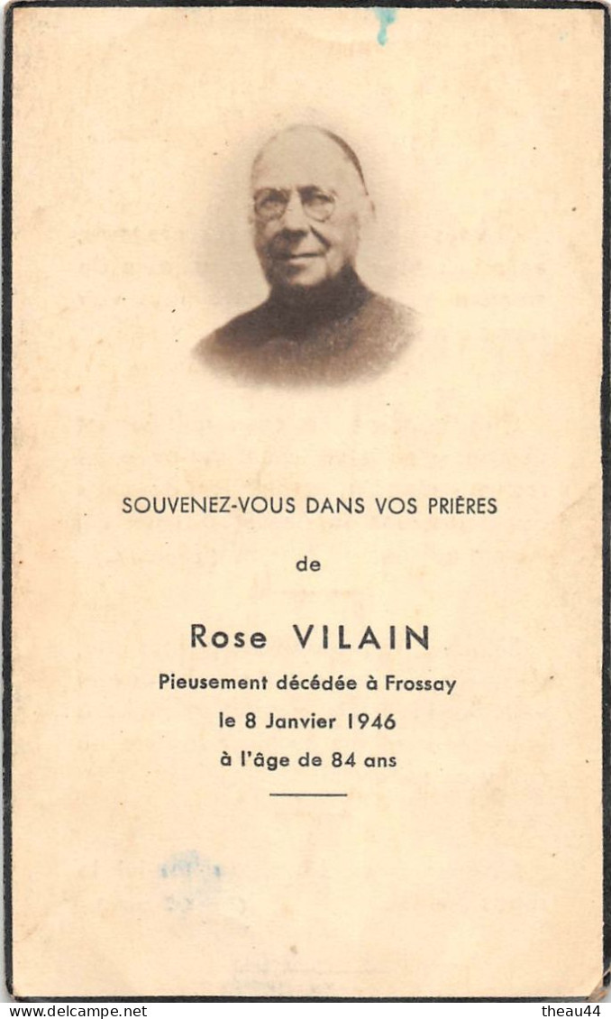 ¤¤   -    FROSSAY   -   Carte Religieuse De Décès De " Rose VILAIN " En 1946  -  Voir Description   -  ¤¤ - Frossay