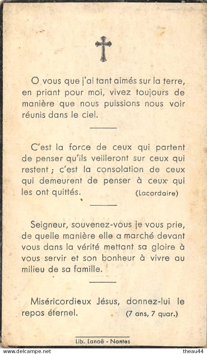 ¤¤   -    FROSSAY   -   Carte Religieuse De Décès De " Rose VILAIN " En 1946  -  Voir Description   -  ¤¤ - Frossay