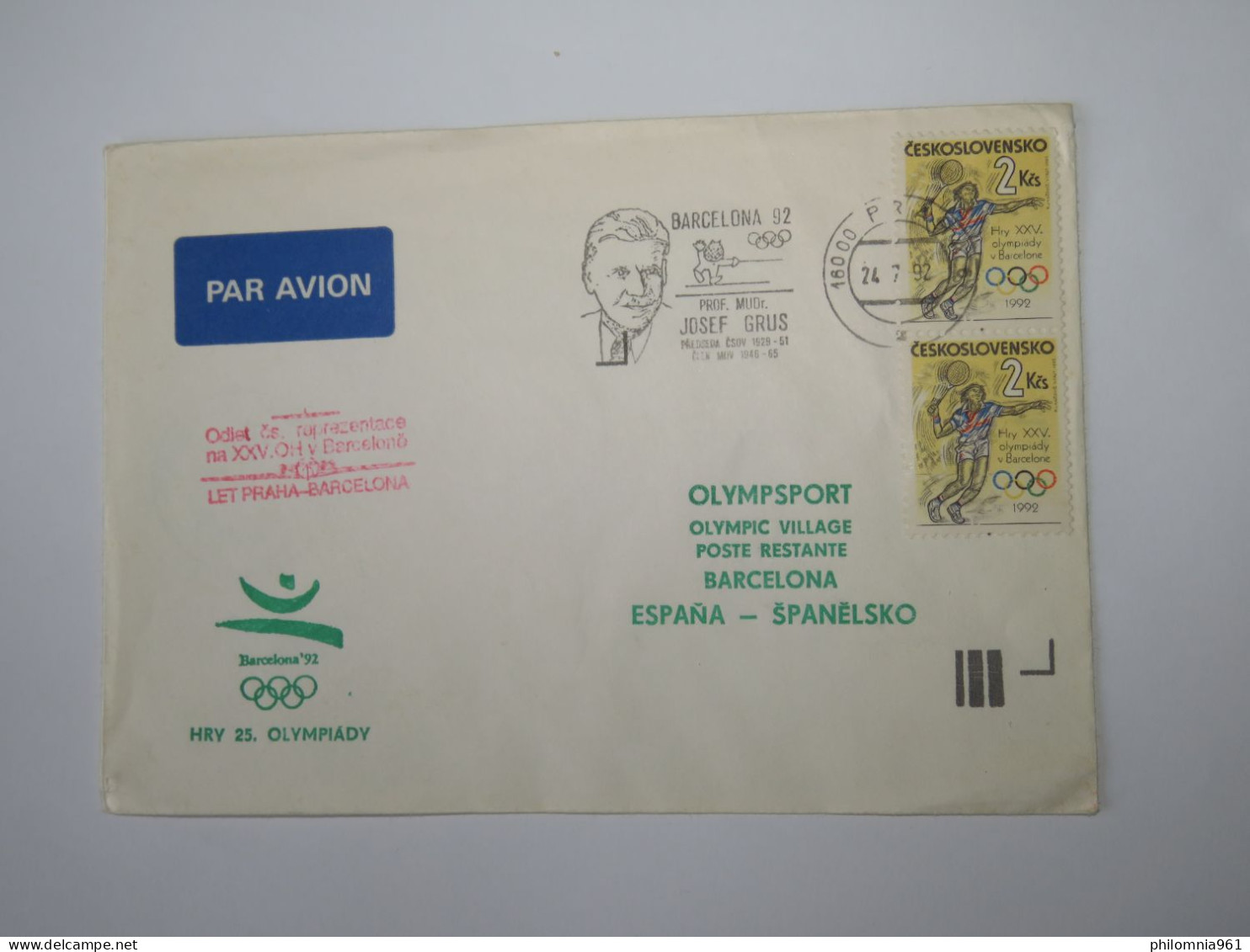 CZECHOSLOVAKIA  LILLEHA WINTER OLYMPIC GAMES 1994 AIRMAIL COVER 1994 - Luftpost