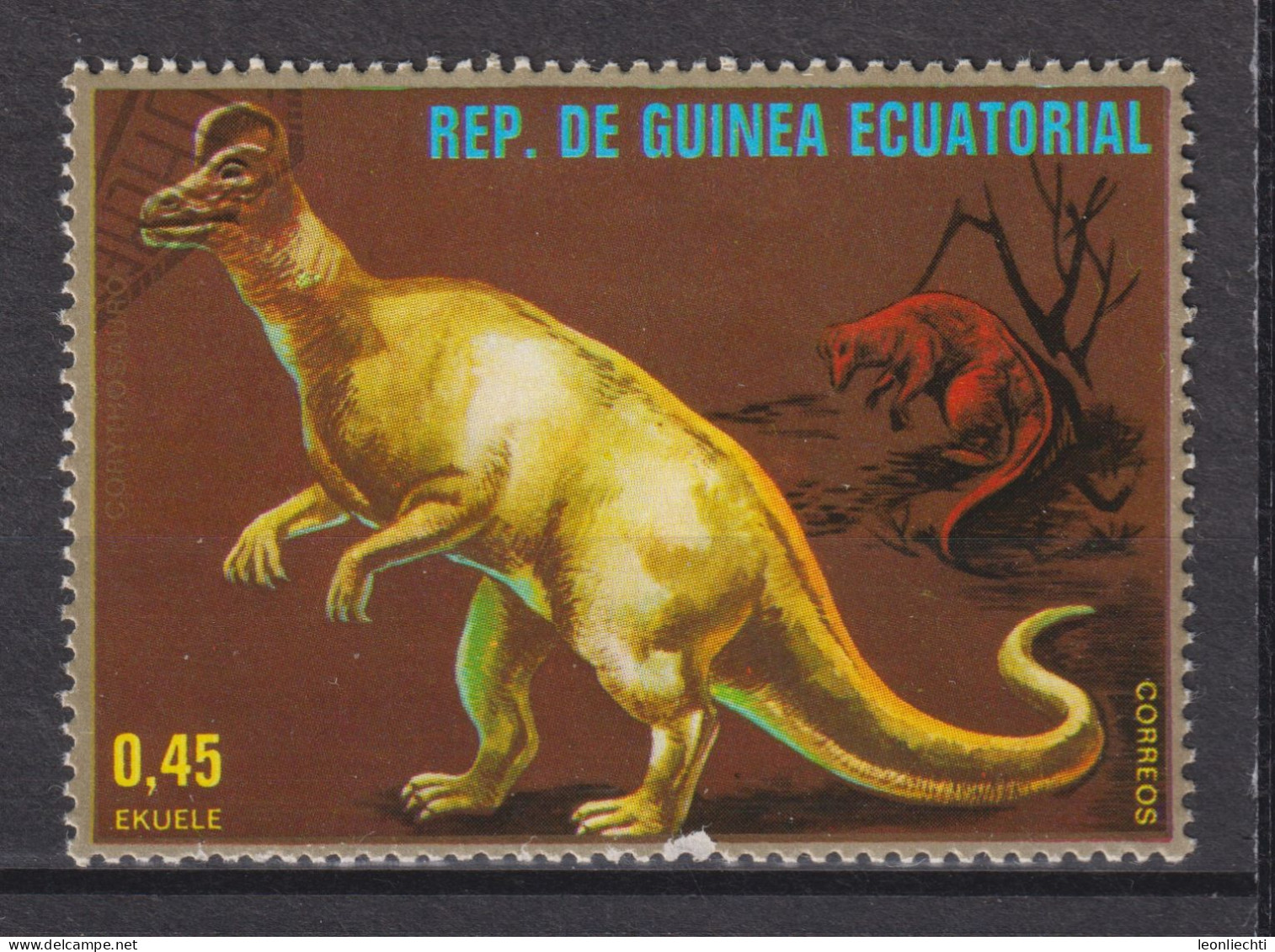 1978 Äquatorial-Guinea, Mi:GQ 1355, Yt:GQ 122-D, Corythosaurus,  Prehistoric Animals (I) - Guinée Equatoriale