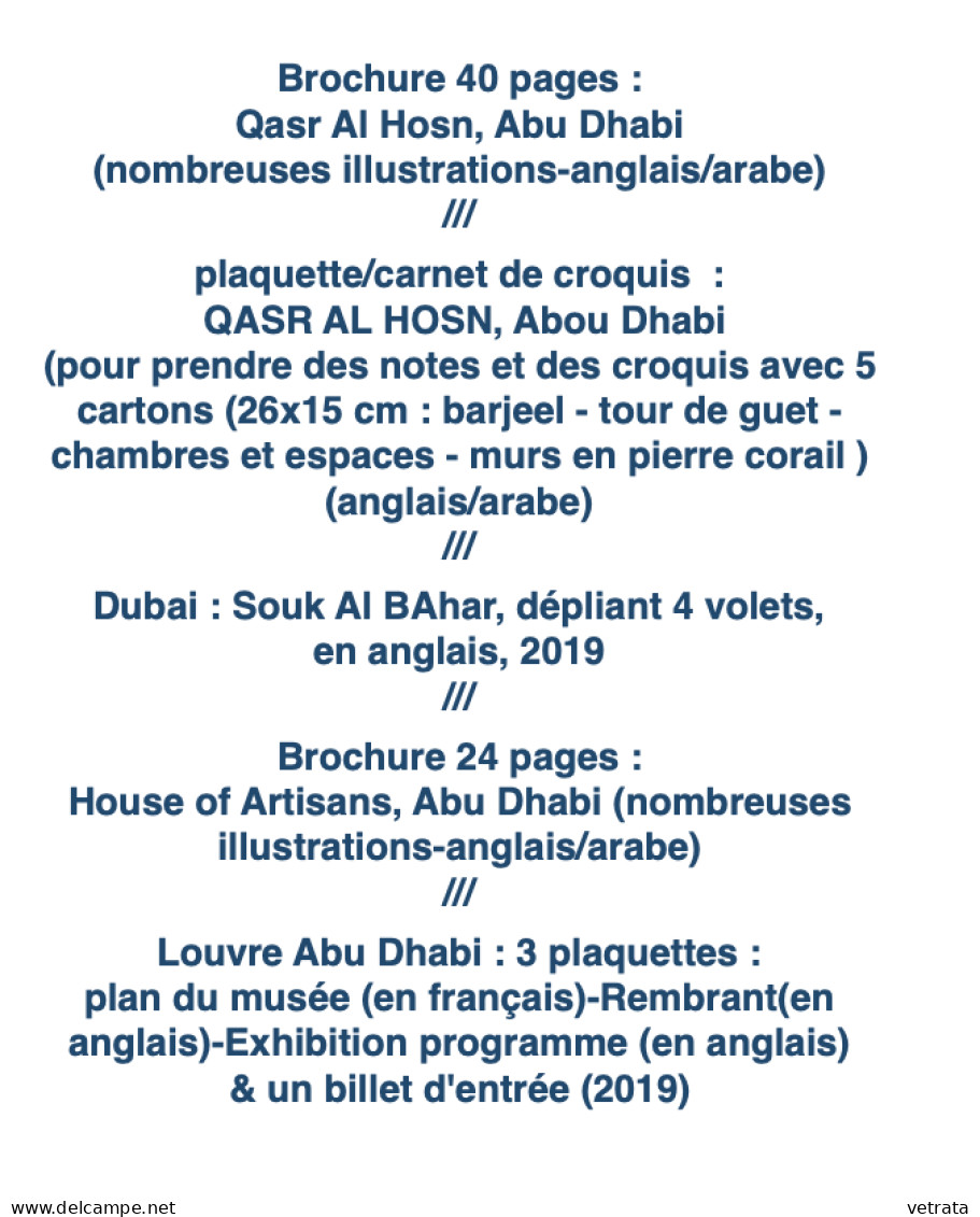 Abu Dhabi / Dubaï = 1 Livre / 10 Documents & 4 Magazines (Louvre-Souk Al Bahar-Qasr Al Hosn-House Of Artians-Masdar City - Asien