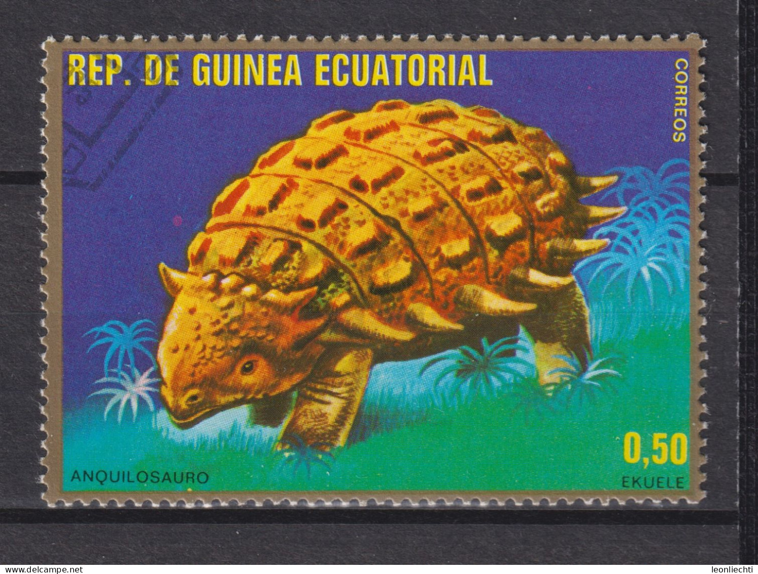 1978 Äquatorial-Guinea, Mi:GQ 1356, Yt:GQ 122-E, Ankylosaurus,  Prehistoric Animals (I) - Guinée Equatoriale