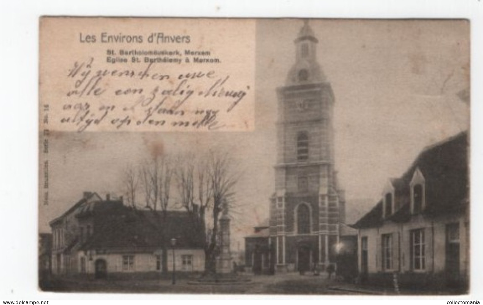 3 Oude Postkaarten Merxem Merksem Bredabaan 1907 St Bartholomëuskerk 1903 Kerkhof Uitgever Nels - Meerhout