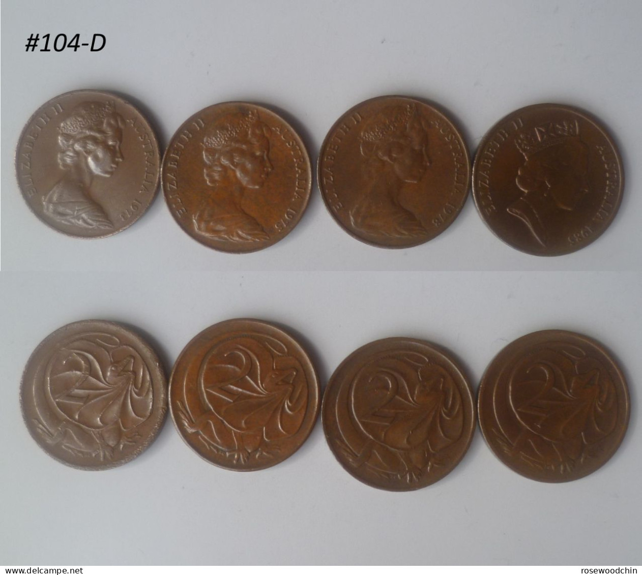 Vintage !  One Lot. Of 1973 To1985 -1 Cent X 4 Pcs.  AUSTRALIA Queen Elizabeth II QE II Coin (#104D) - Other & Unclassified