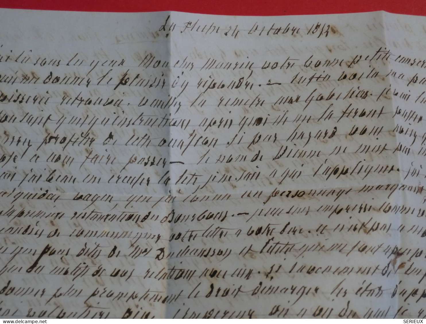 AV 18 FRANCE BELLE LETTRE  RR 24 OCT. 1852  LA FLECHE A  PARIS   +CERES N° 4 + AFF. INTERESSANT+ + - 1849-1850 Cérès