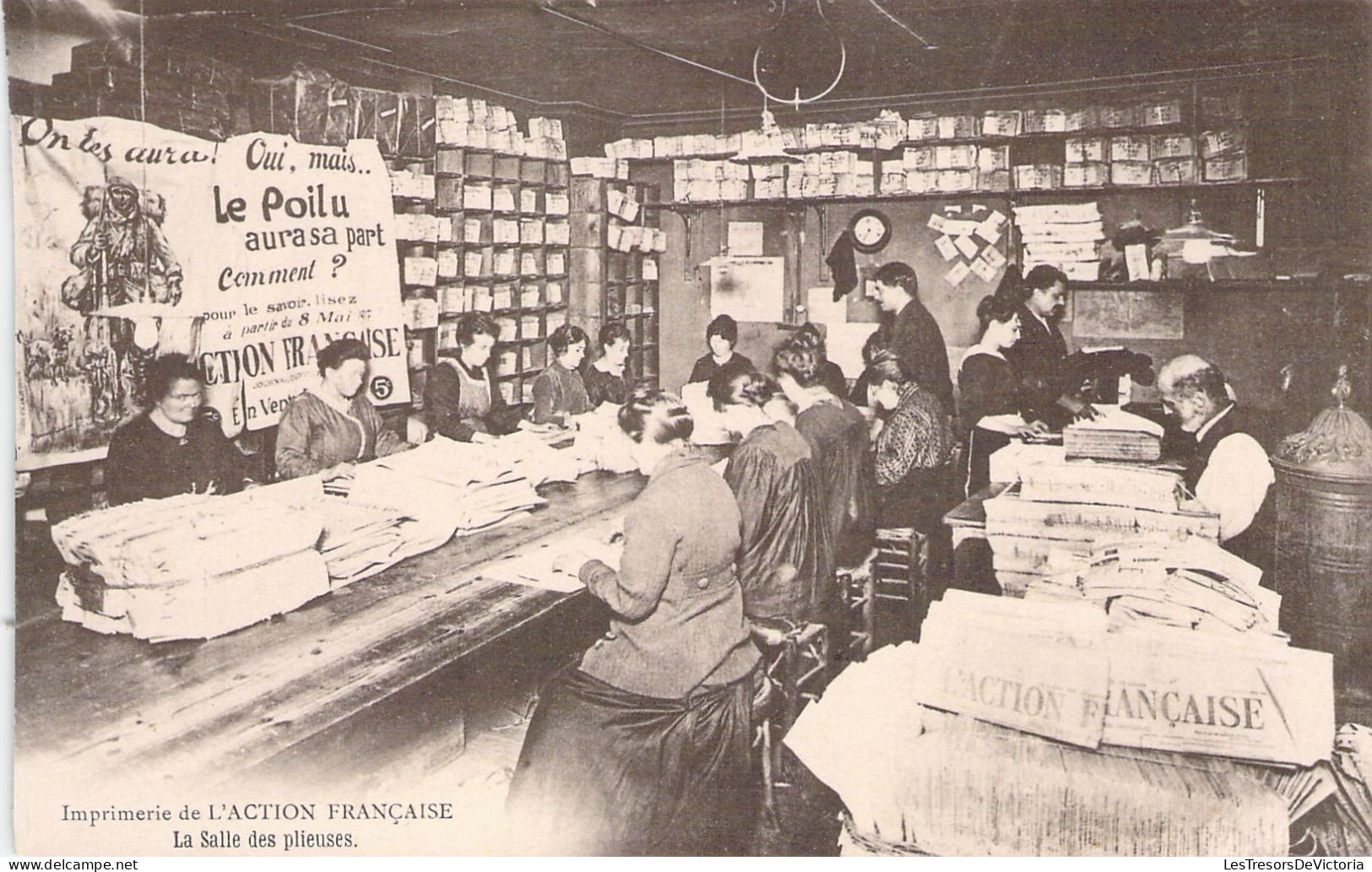 FRANCE - 75 - PARIS - L'ACTION FRANçAISE - La Salle Des Plieuses - Imprimerie - Carte Postale Animée - Andere & Zonder Classificatie