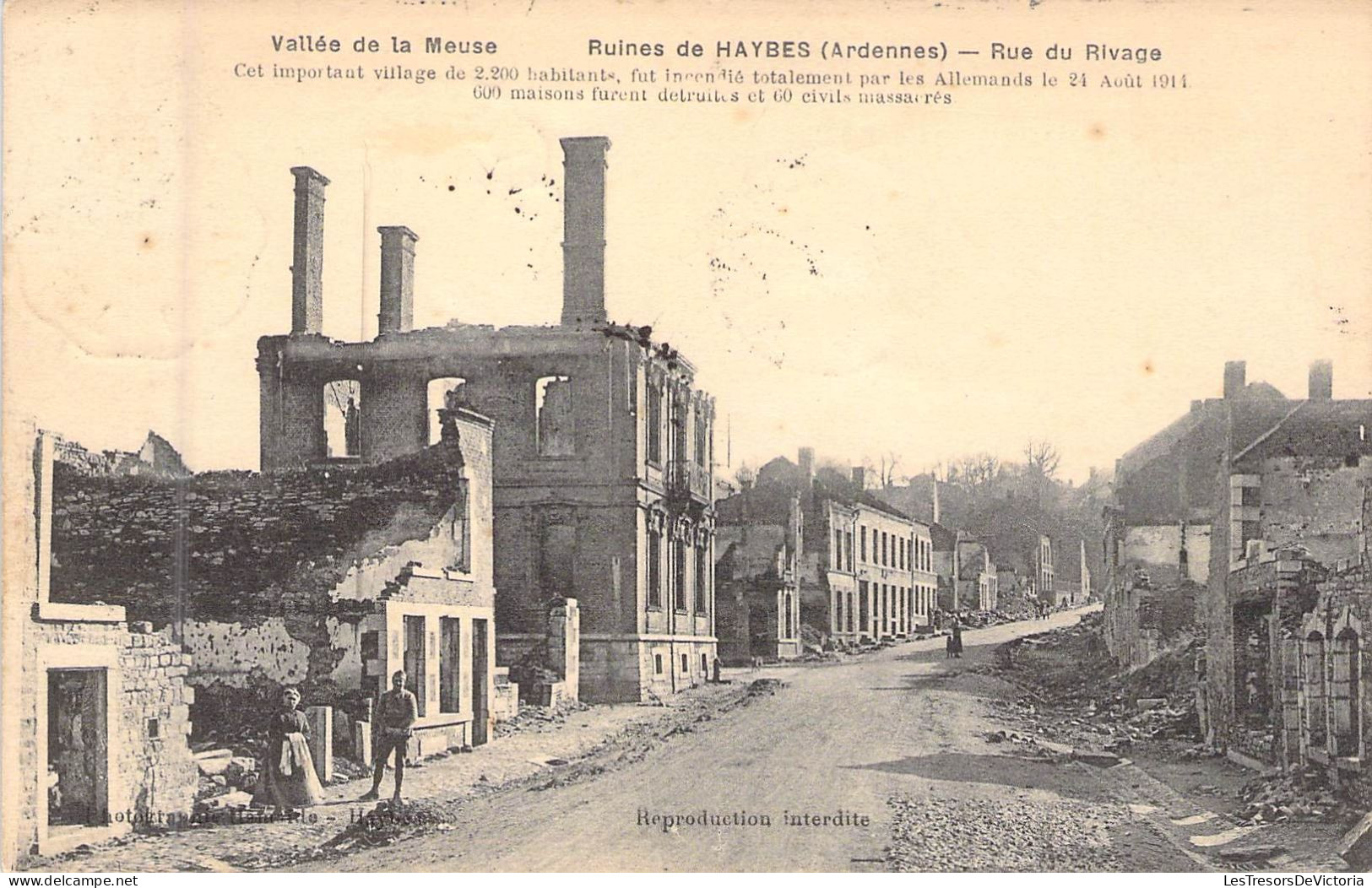 FRANCE - 08 - HAYBES - Ruines - Rue Du Rivage -  Le Débarcadère - Carte Postale Ancienne - Andere & Zonder Classificatie