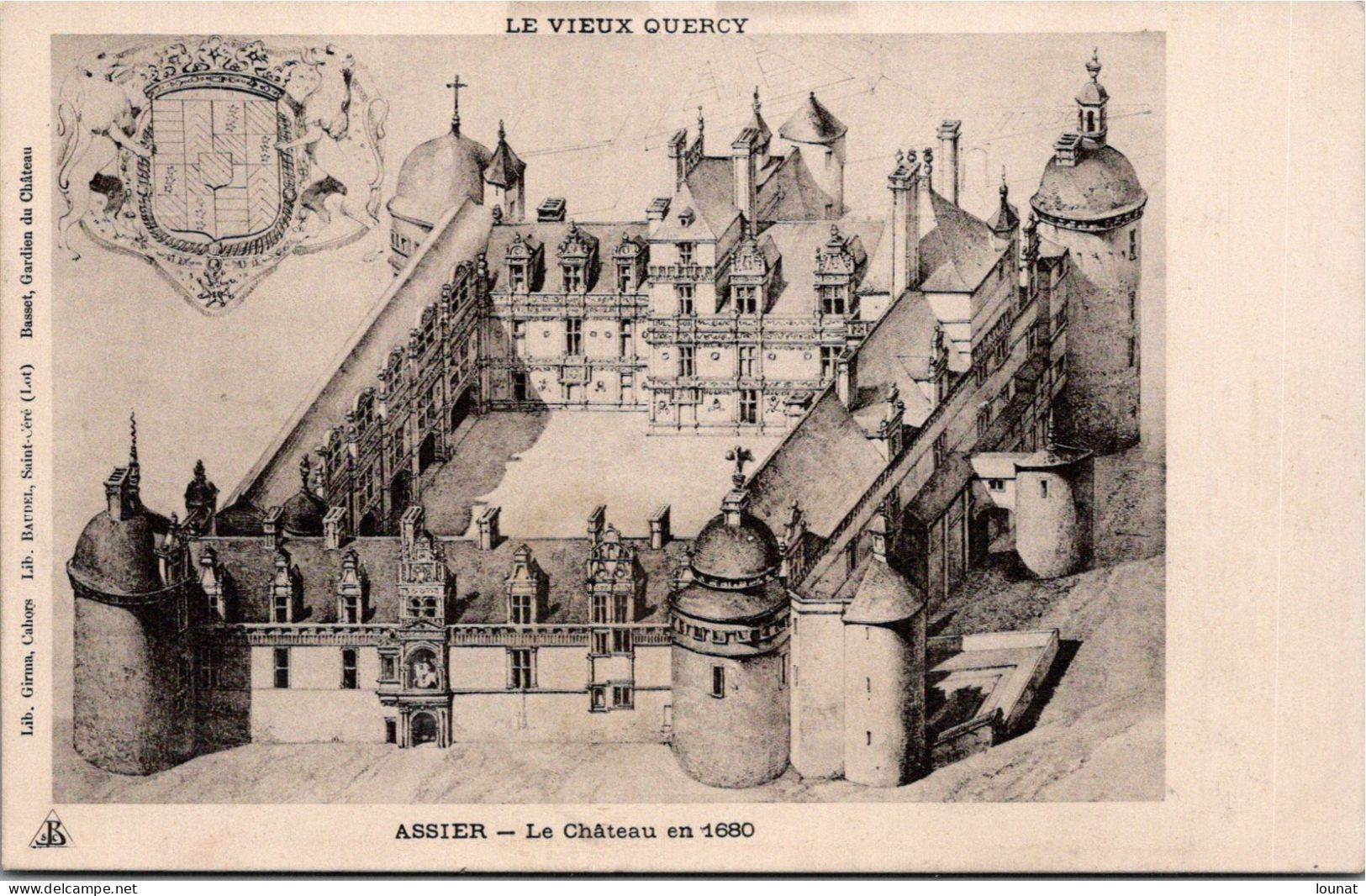 ASSIER - Le Château En 1680 - Le Vieux QUERCY  (état: Décollée Sur La Gauche) - Assier