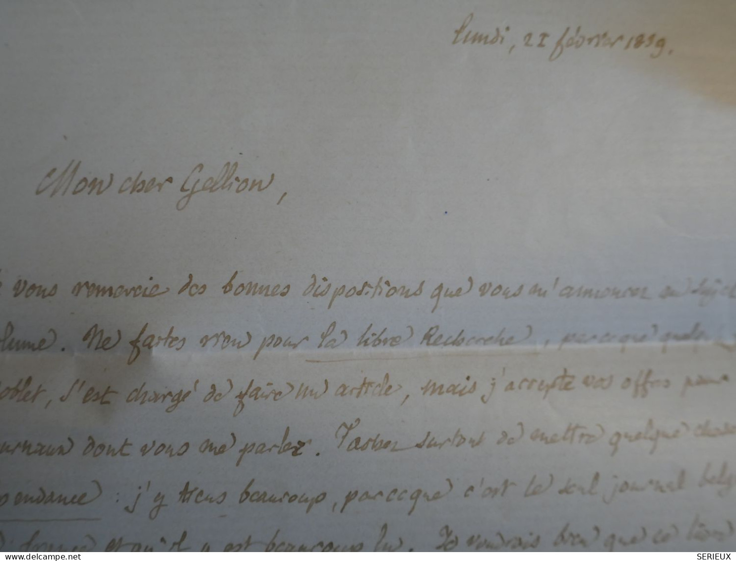 AV 19 FRANCE BELLE LETTRE EN PORT  1859 PARIS A BRUXELLES R. ROYALE ++ 2X  N°14 + AFF. INTERESSANT+ + - 1853-1860 Napoleon III