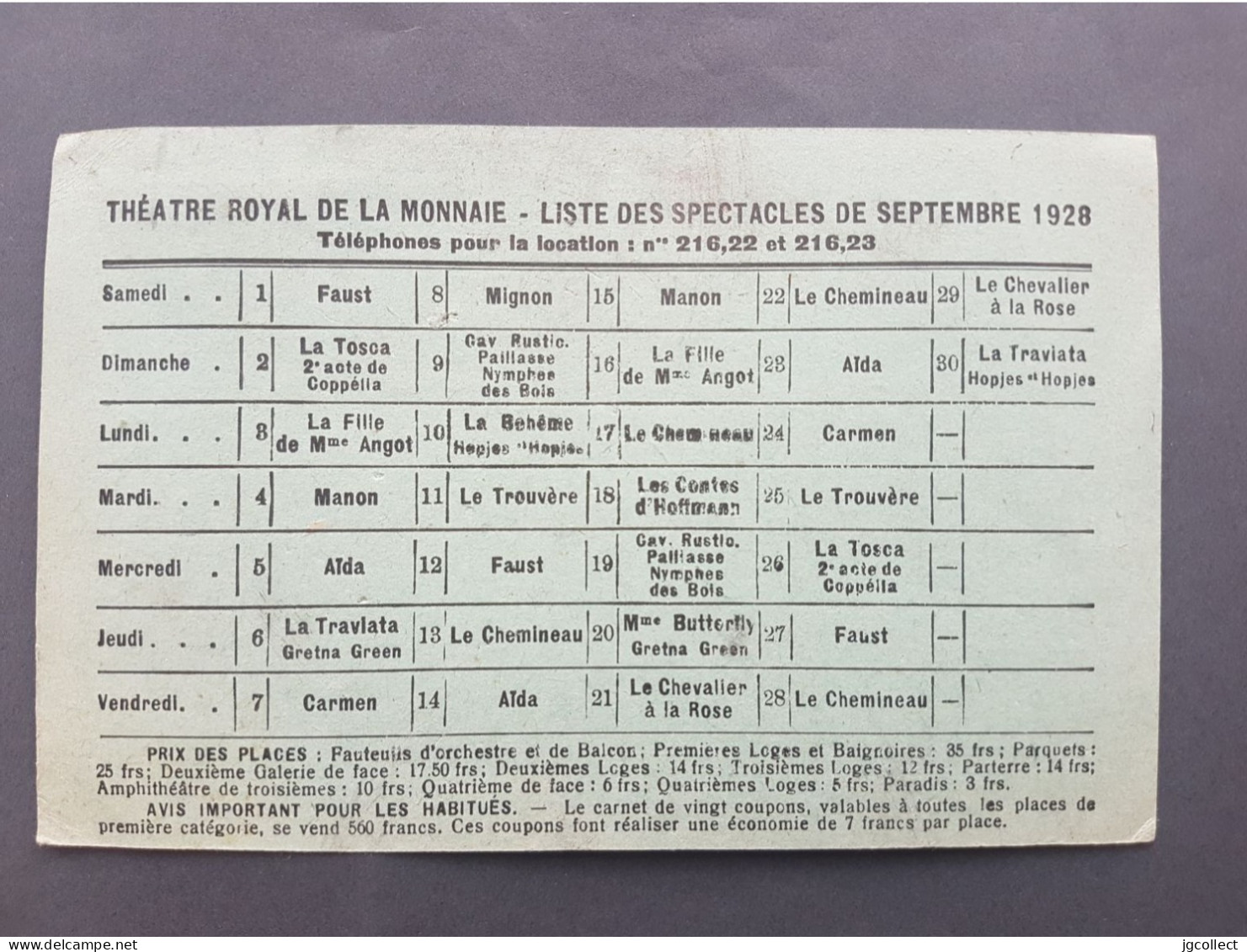 Typo 172B (Bruxelles 1928 Brussel) Op Kaartje Munttheater / Théatre Royal De La Monnaie - Sep 1928 - Tipo 1922-31 (Houyoux)