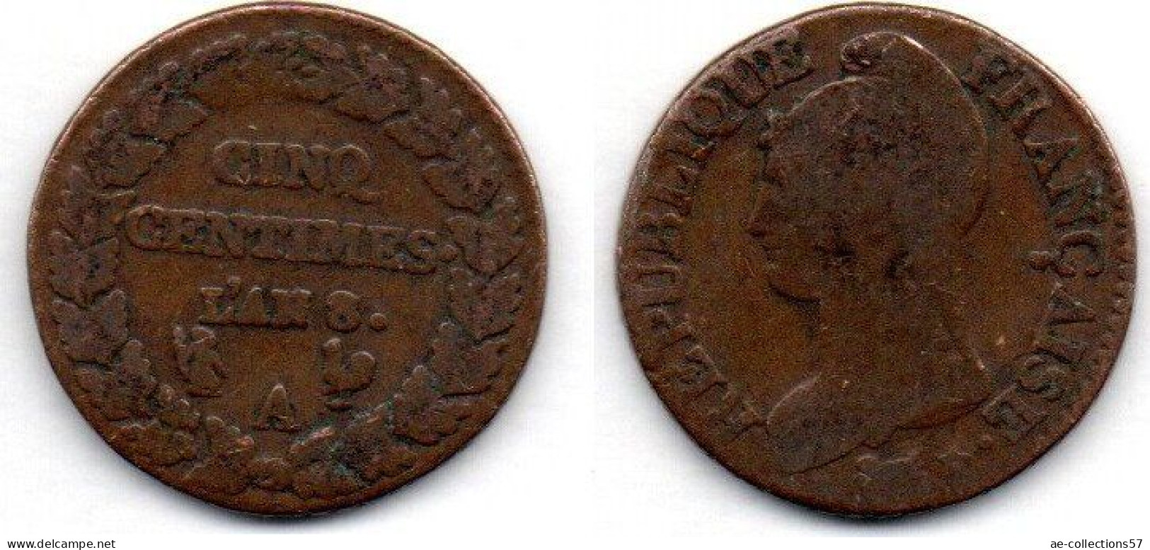 MA 21088 / 5 Centimes An 8 A TB - 1795-1799 Directoire (An IV – An VIII)