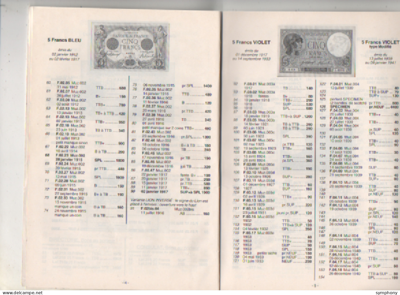 Catalogue BILLETS X - Spécial France - Assignats-banque De France-Trésor-divers -  60 Pages -  1996 - - Livres & Logiciels