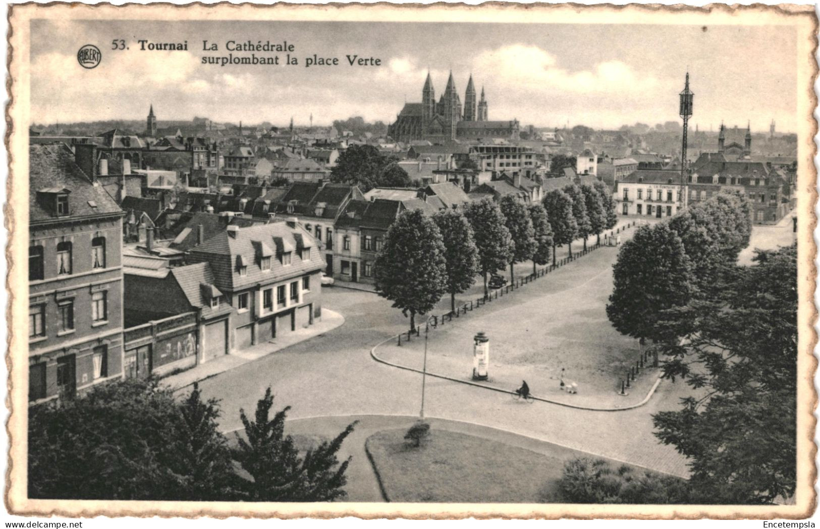 CPSM Carte Postale Belgique Tournai Cathédrale Surplombant La Place Verte  VM65262ok - Doornik