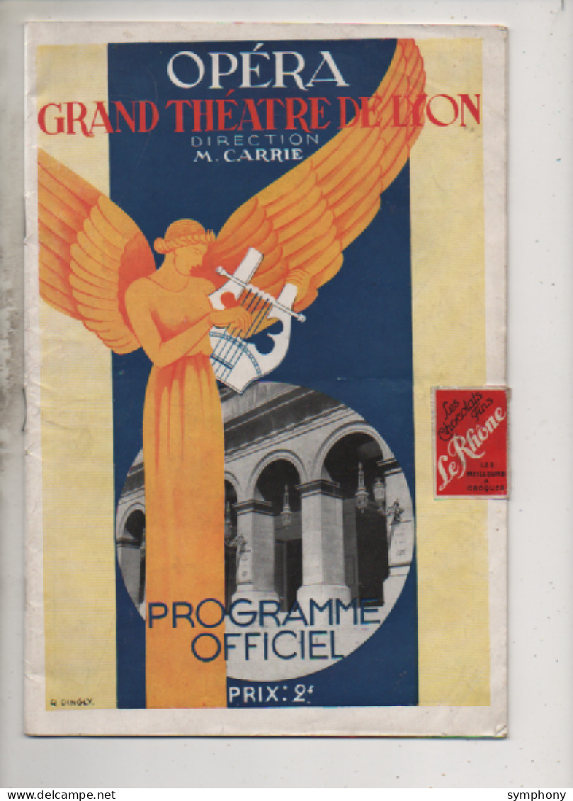 OPERA GRAND THEATRE DE LYON - Saison 1933-1934 - Programme Officiel - Les Contes D'Hoffmann - 20 Pages - Pubs - - Programmes