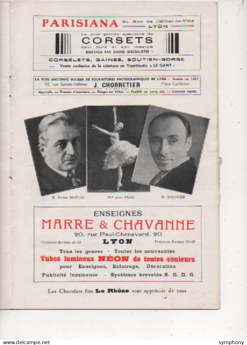 OPERA GRAND THEATRE DE LYON - Saison 1933-1934 - Programme Officiel - Les Contes D'Hoffmann - 20 Pages - Pubs - - Programmes