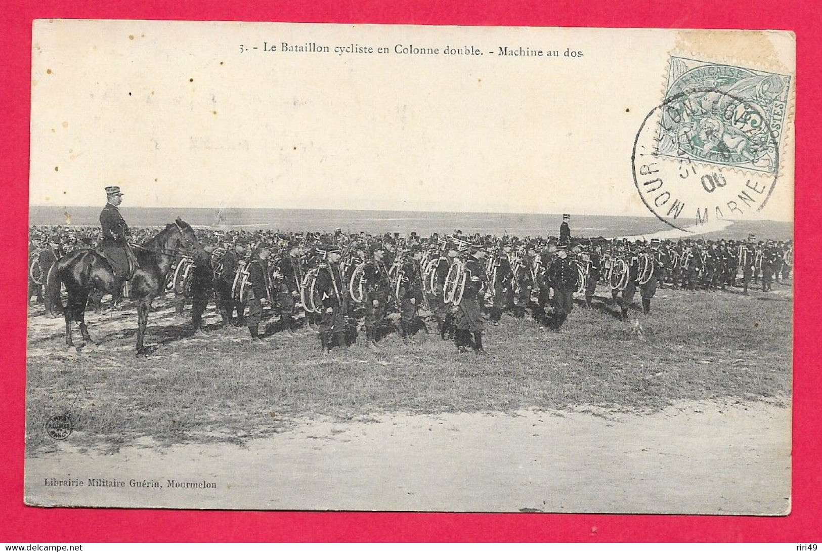 Cpa Le Bataillon De Cycliste En Colonne Double, Machine Au Dos, Dos écrit 1906, 31/08, - Barracks