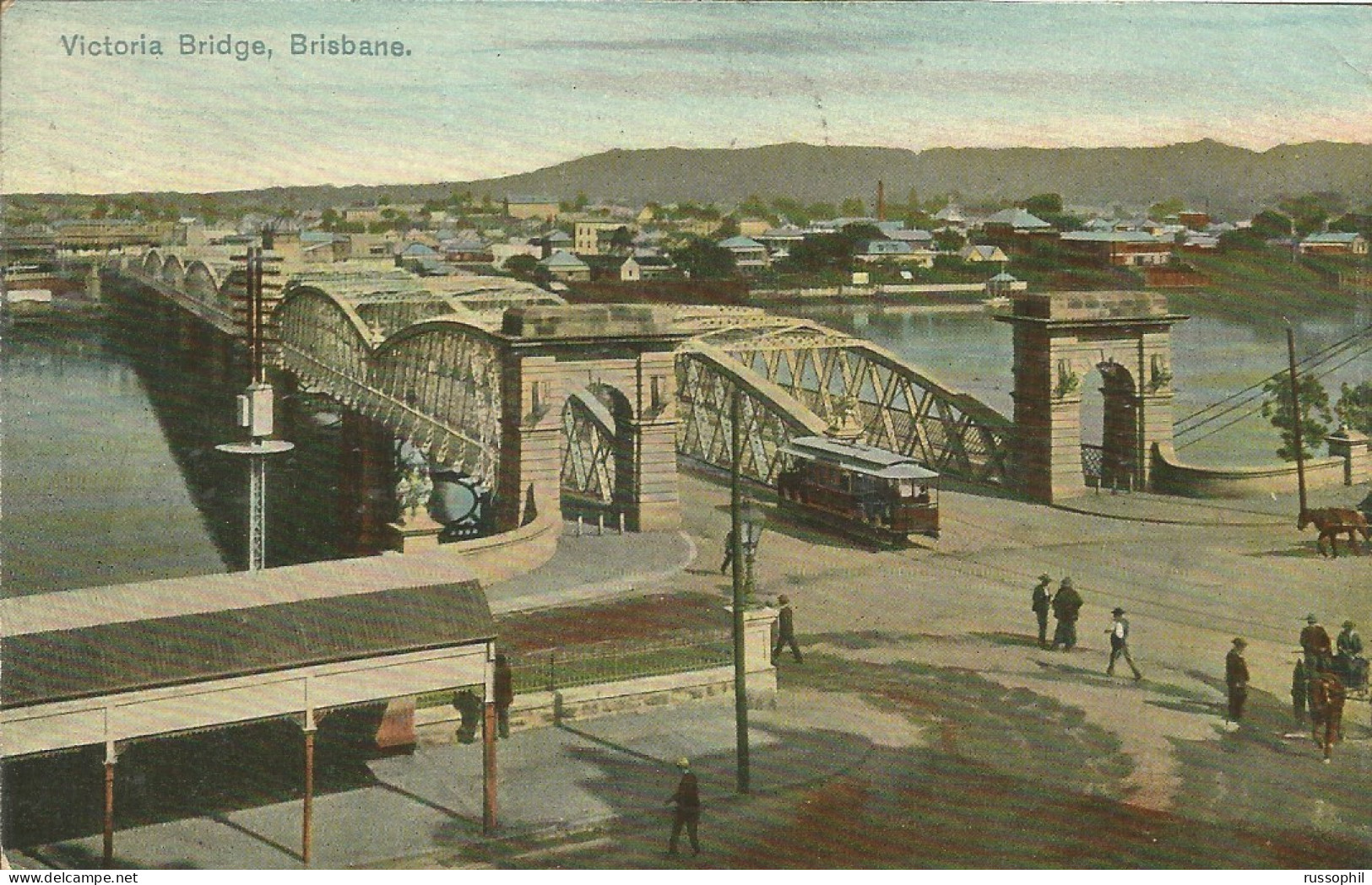 AUSTRALIA - QLD - VICTORIA BRIDGE, BRISBANE - COLOURED SHELL SERIES, QUEENSLAND VIEWS - 1908 - Brisbane