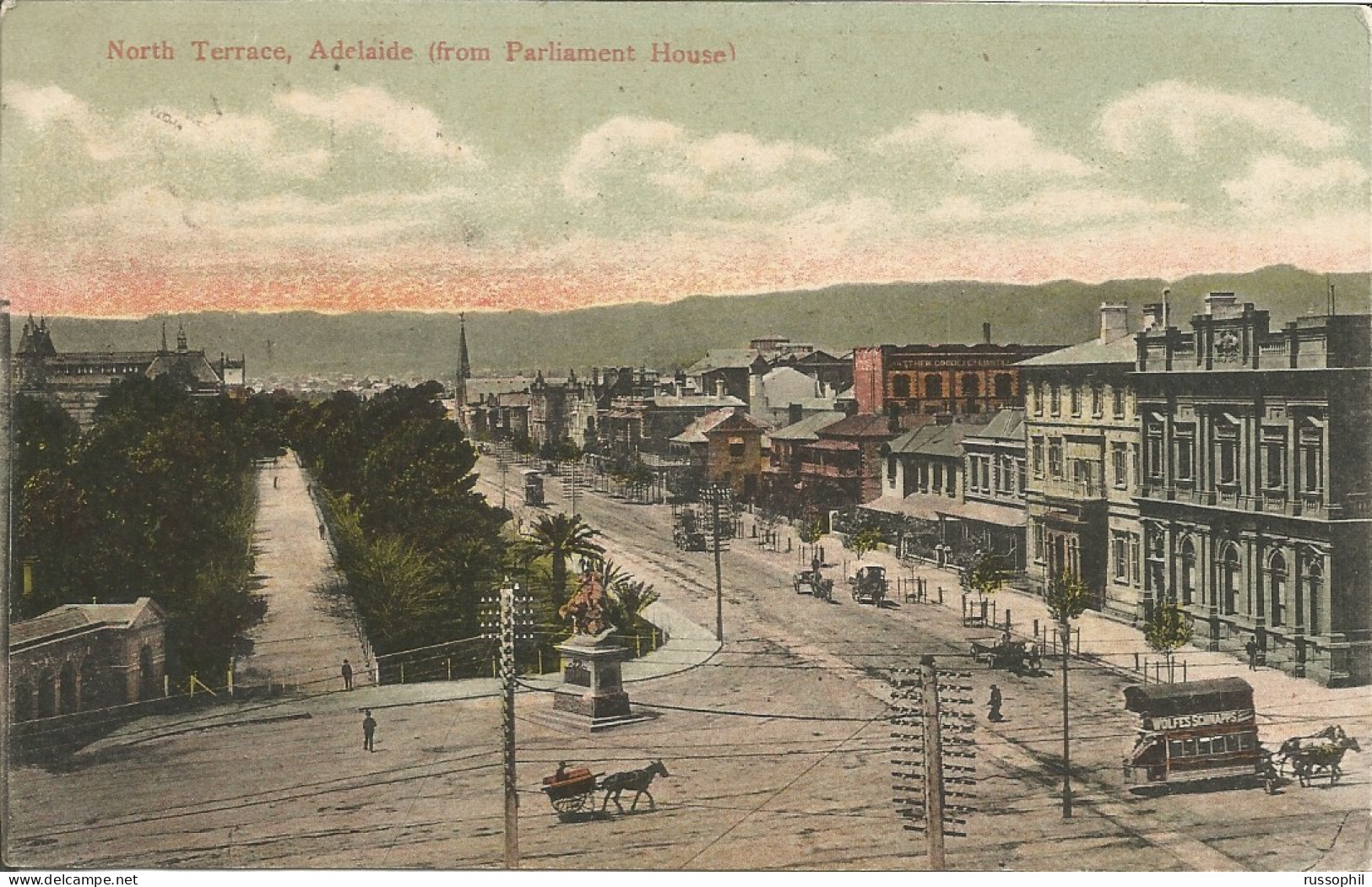 AUSTRALIA - SA - NORTH TERRACE, ADELAIDE (FROM PARLIAMENT HOUSE) - 1907 - Adelaide