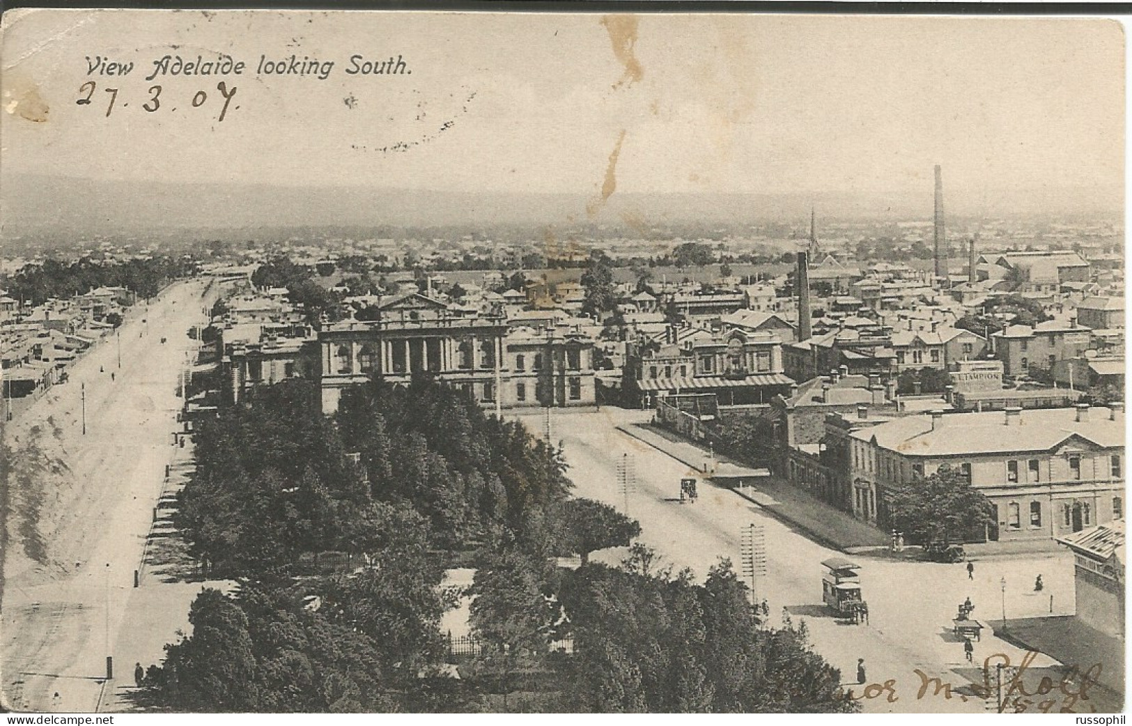 AUSTRALIA - SA - VIEW ADELAIDE LOOKING SOUTH - 1907 - Adelaide