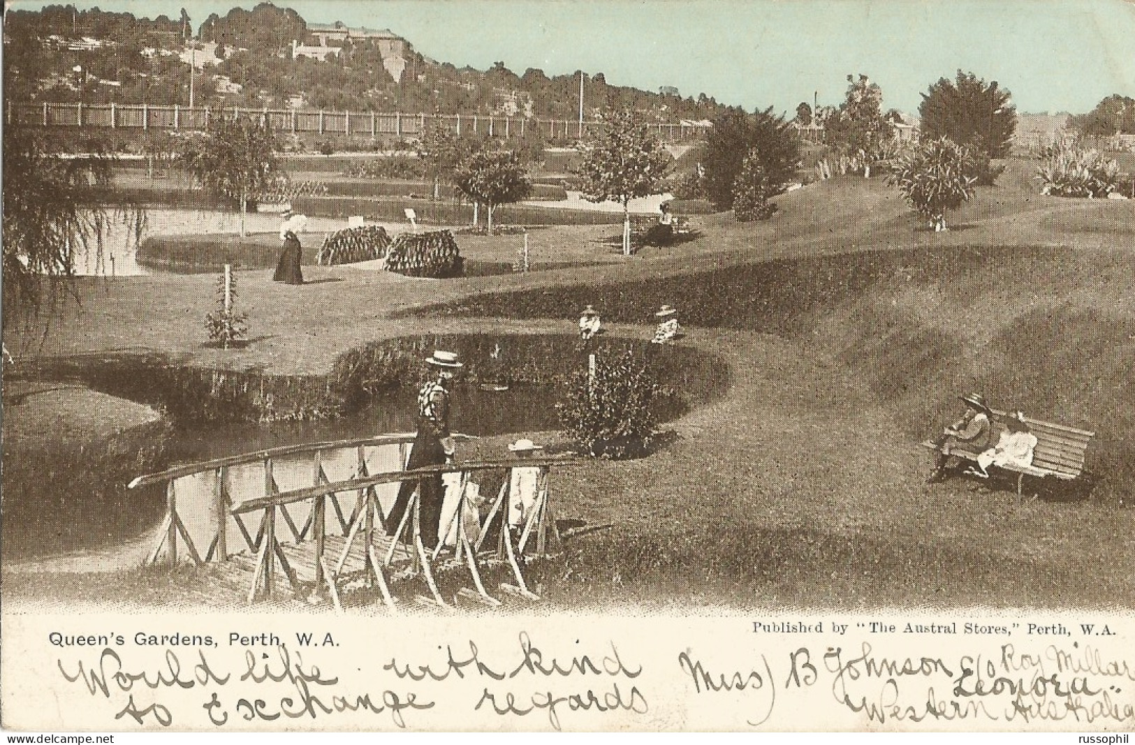 AUSTRALIA - WA - QUEEN'S GARDENS, PERTH - PUB. BY "AUSTRAL STORES" -1906 - Perth