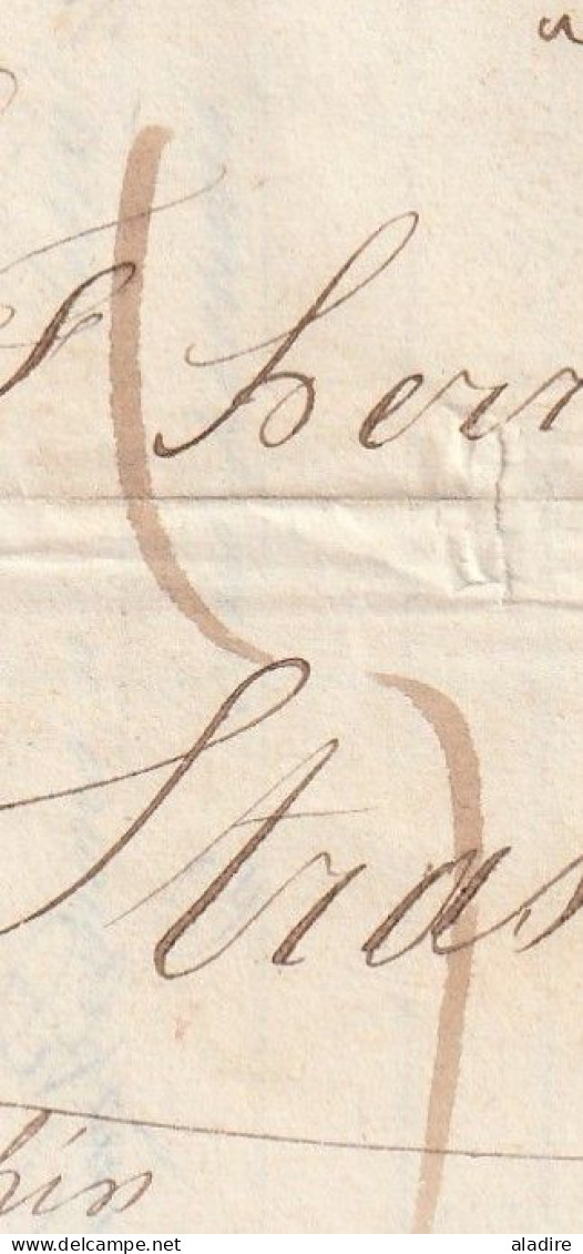 1842 - Lettre Pliée Avec Correspondance De BESANCON, Grand Cachet  Vers STRASBOURG - Cad D'arrivée - Taxe 5 - 1801-1848: Precursori XIX