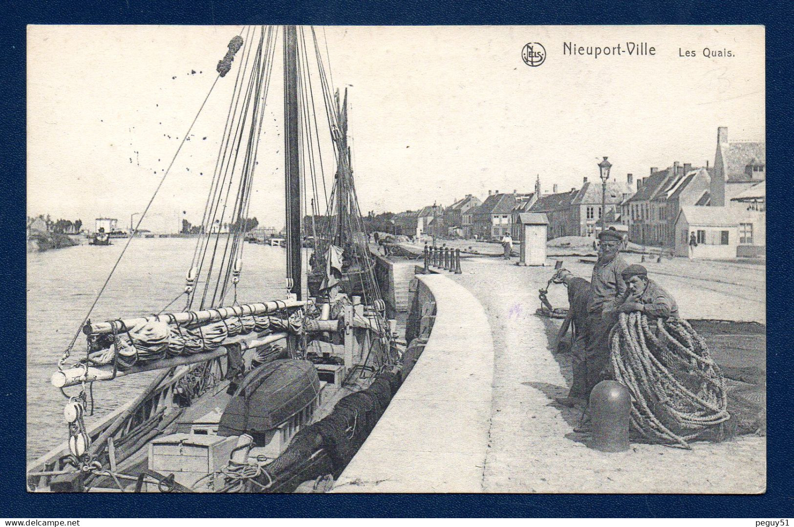 Nieuport - Ville. Les Quais. Bateaux De Pêche Et Pêcheurs. Feldpost Der 20 Landwehr Division 1916 - Nieuwpoort