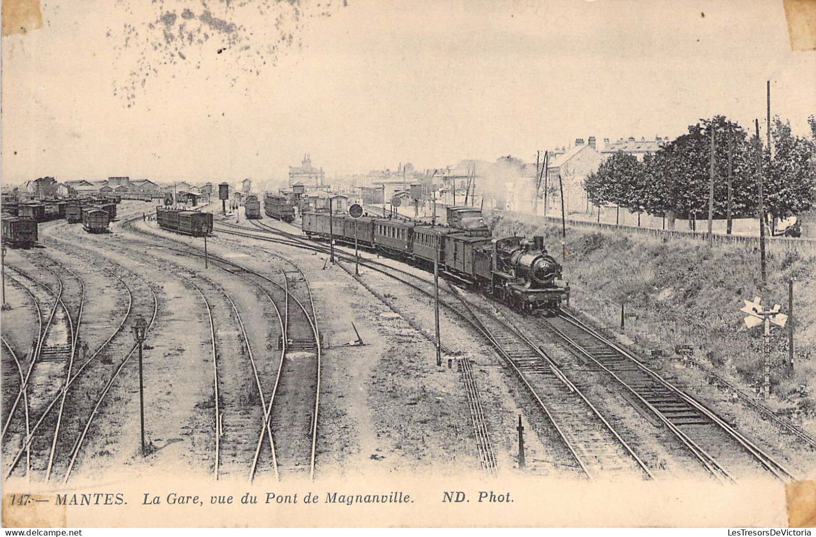 FRANCE - 44 - MANTES - La Gare Vue Du Pont De Magnanville - Carte Postale Ancienne - Mantes La Jolie