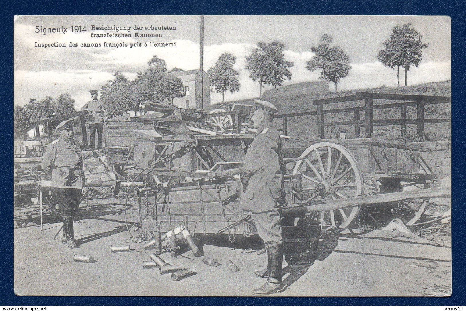 Signeulx ( Bleid-Viton). Inspection Des Canons Français Pris à L'ennemi. Feldpost  Infanterie Division Nr 32. 28.11.1914 - Musson
