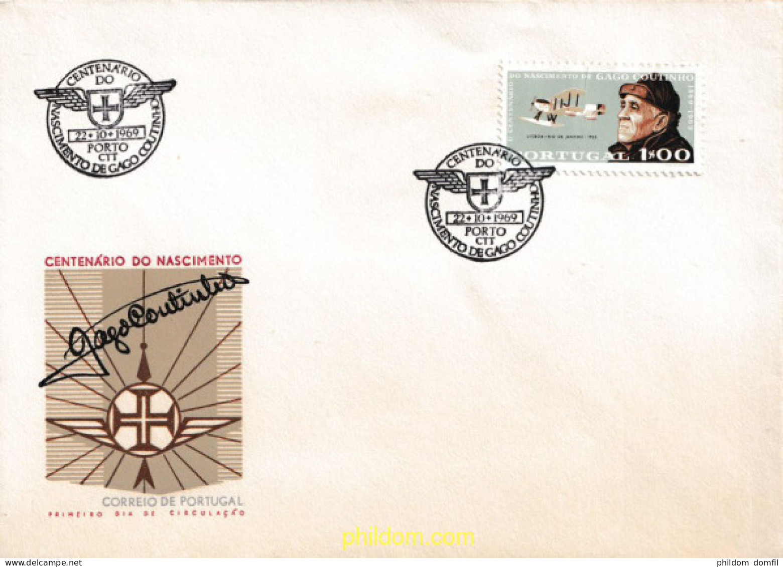 602672 MNH PORTUGAL 1969 CENTENARIO DEL NACIMIENTO DE GAGO COUTINHO - Sonstige & Ohne Zuordnung