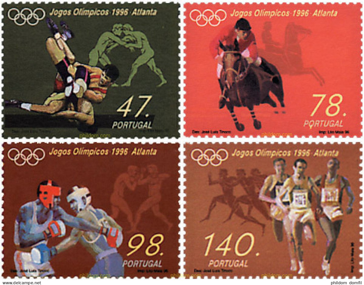 87126 MNH PORTUGAL 1996 26 JUEGOS OLIMPICOS VERANO ATLANTA 1996 - Chevaux