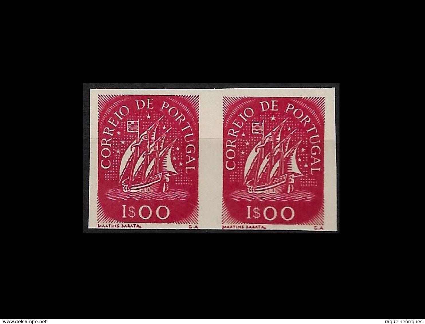 PORTUGAL STAMP - 1943 SHIP - Md#624 IMPERF. PAIR - PROVA - PROOF - MNH (LESP#38) - Proofs & Reprints