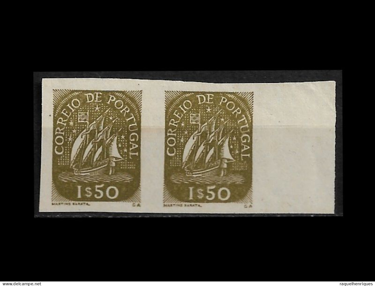 PORTUGAL STAMP - 1948-49 SHIP - Md#699 IMPERF. PAIR - PROVA - PROOF - MH (LESP#39) - Proofs & Reprints