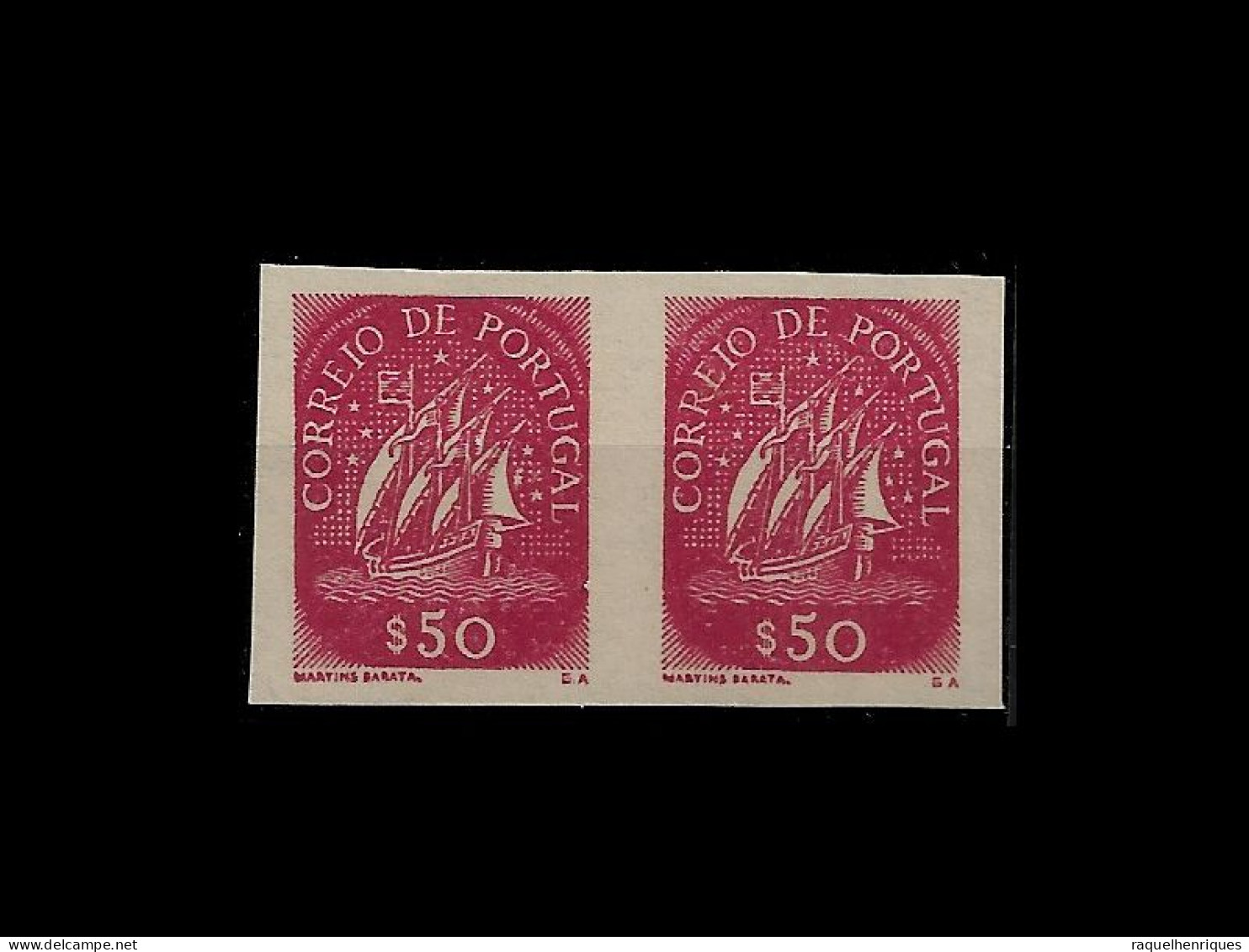 PORTUGAL STAMP - 1943 SHIP - Md#623 IMPERF. PAIR - PROVA - PROOF - MNH (LESP#40) - Proofs & Reprints