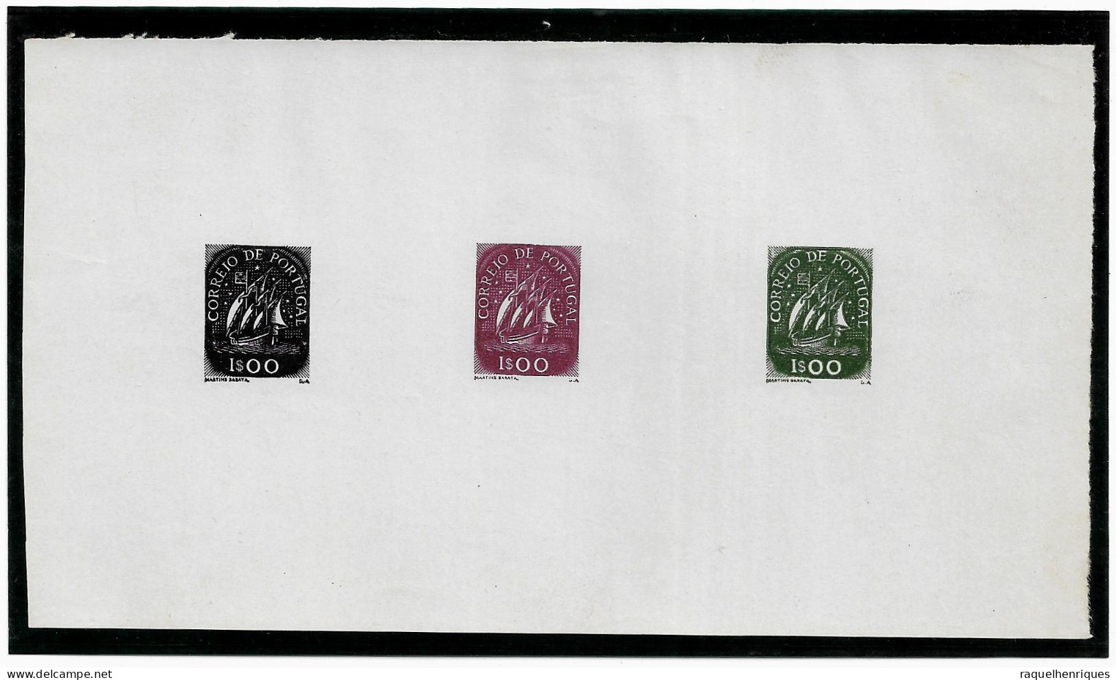 PORTUGAL STAMP - 1943 SHIP - Md#624 COLOUR PROOF - PROVA - MH (LESP#44) - Essais, épreuves & Réimpressions