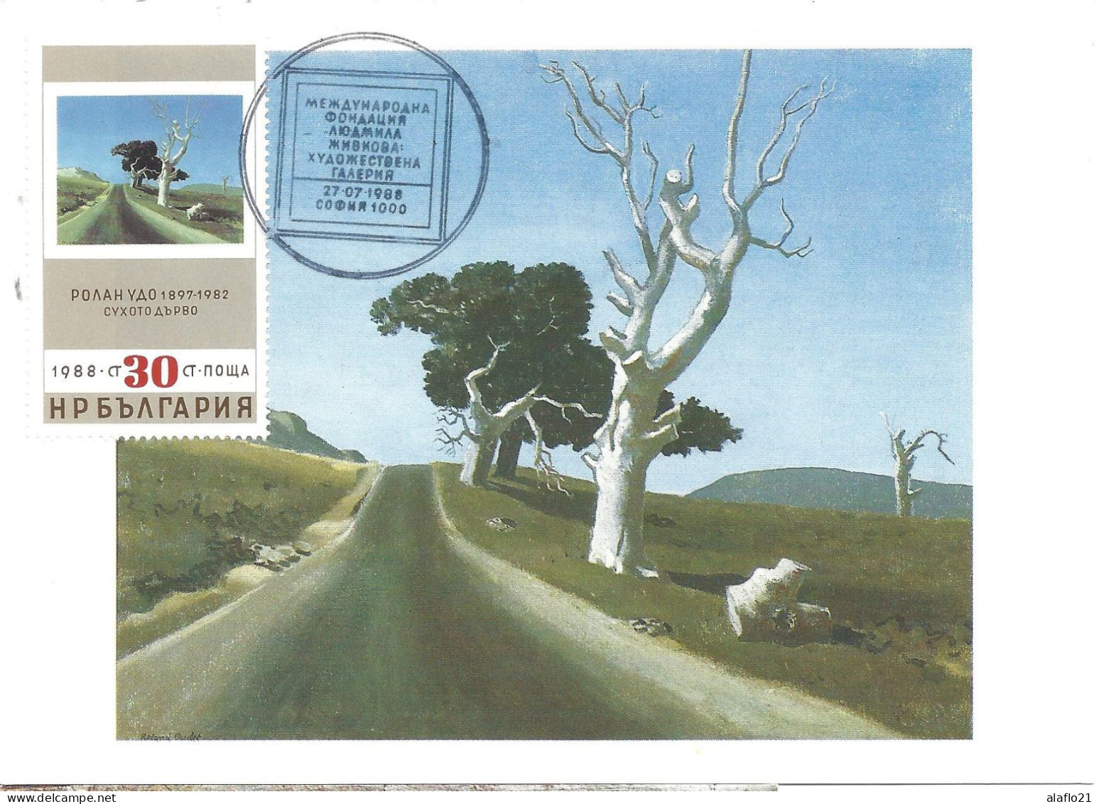 BULGARIE - CARTE MAXIMUM - Yvert N° 3195 - L'ARBRE MORT - OEUVRE De Roland UDO - Storia Postale