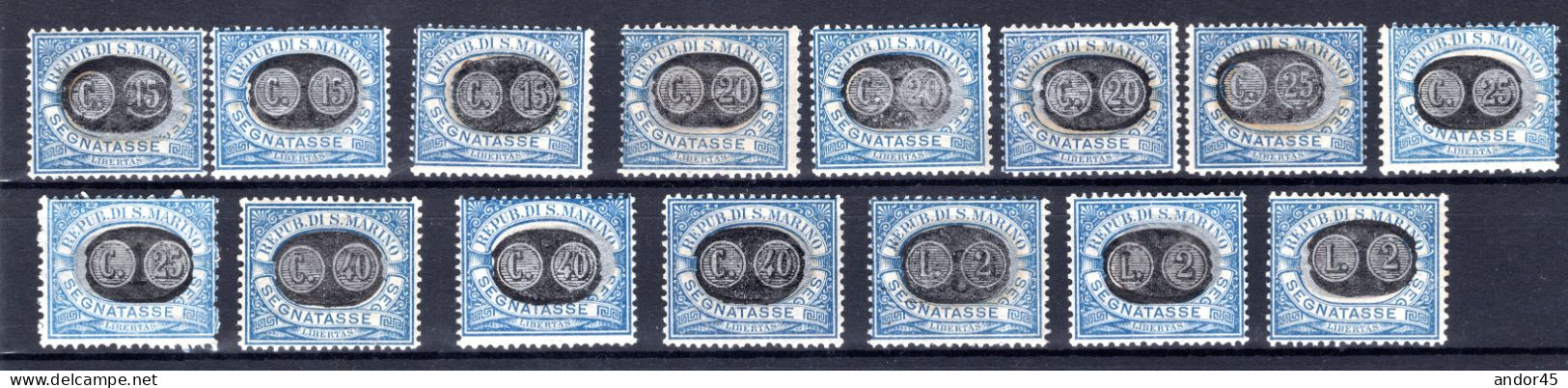 1931 18 MAG "SEGNATASSE 1925" S.804 SERIE COMPLETA 15 VAL.NUOVI CON GOMMA DA DISCRETA A OTTIMA CENTRATURA  CV 1300+ - Covers & Documents