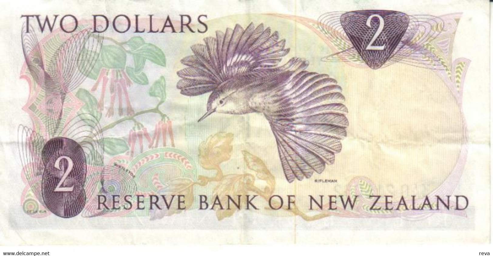 NEW ZEALAND $2 JAMES COOK WMK 2N ISSUE HEAD OF QEII BIRD BACK ND(1981-85) SIGN HARDIE P.170a W. 1992 EF READ DESCRIPTION - Nueva Zelandía