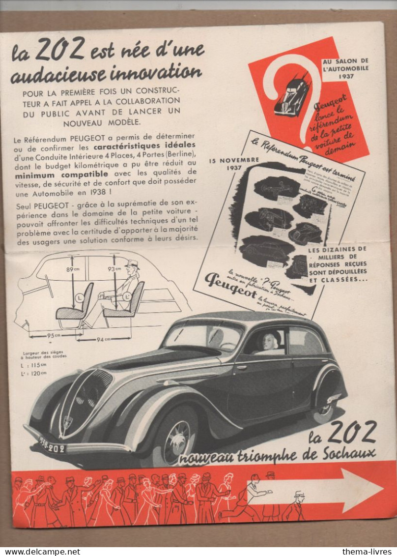 (automobile ) Catalogue Dépliant 202 PEUGEOT (M5421) - Voitures