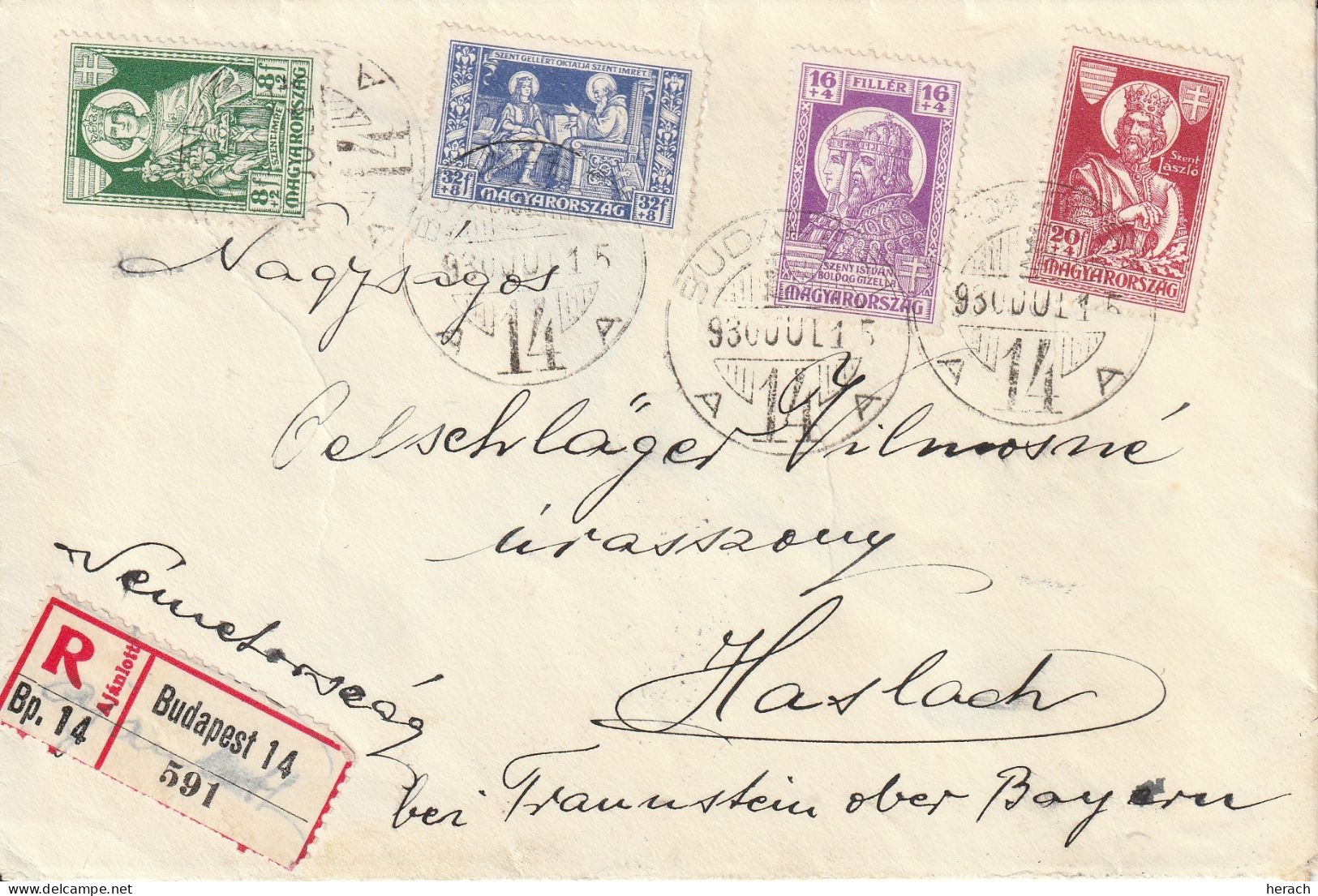 Hongrie Lettre Recommandée  Pour L'Allemagne 1930 - Storia Postale