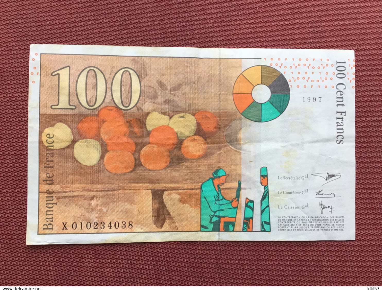 FRANCE Billet 100 Frs Cezanne 1997 - 100 F 1997-1998 ''Cézanne''