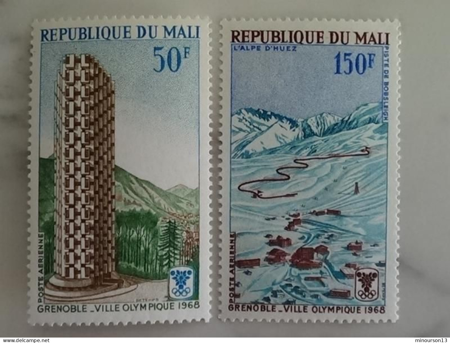 MALI 1968 Y&T P.A. N° 53 & 54 ** - JEUX OLYMPIQUES D'HIVER - Mali (1959-...)