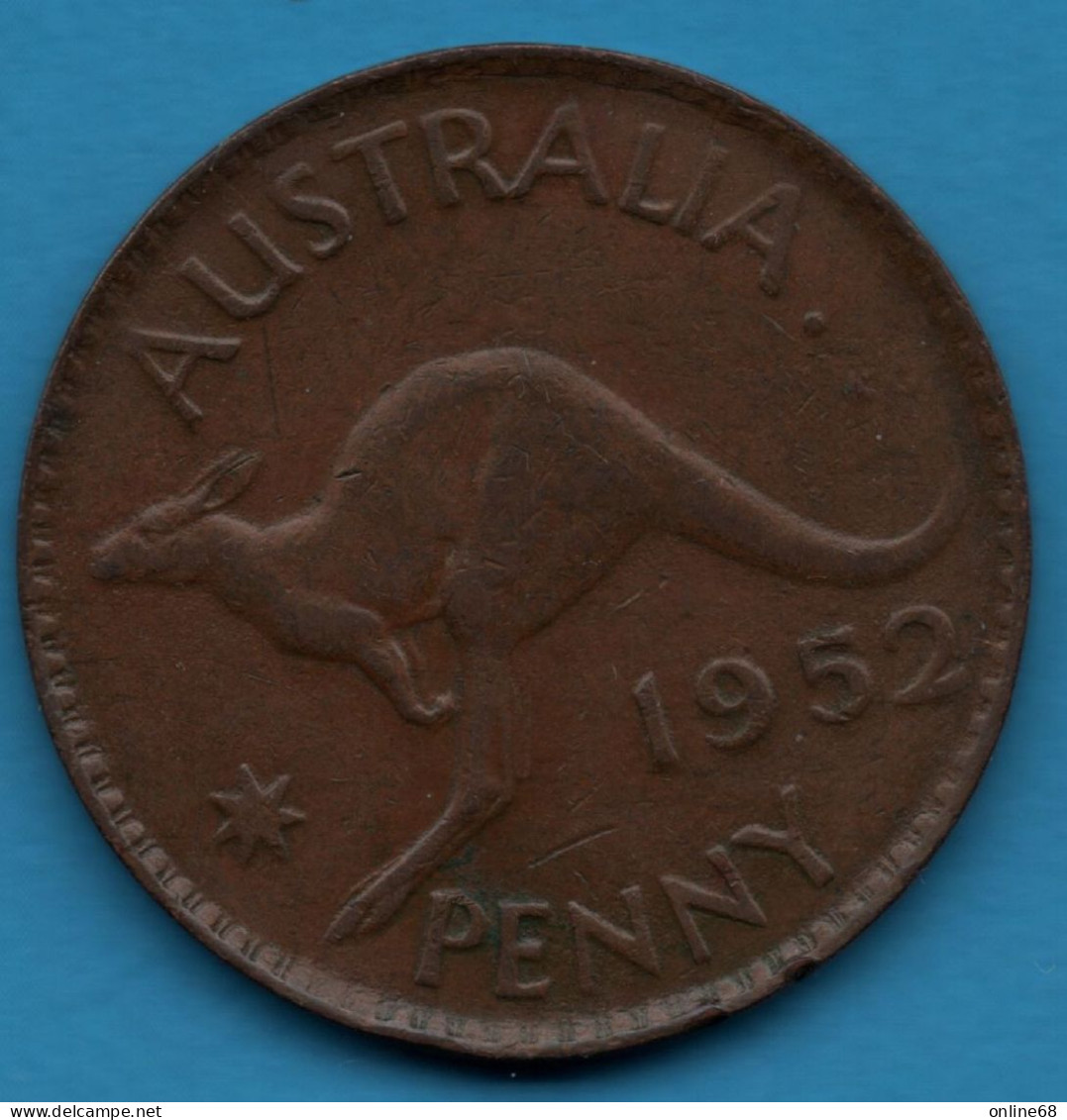 AUSTRALIA 1 PENNY 1952 Melbourne Mint  KM#43 George VI ANIMAL Kangaroo - Penny